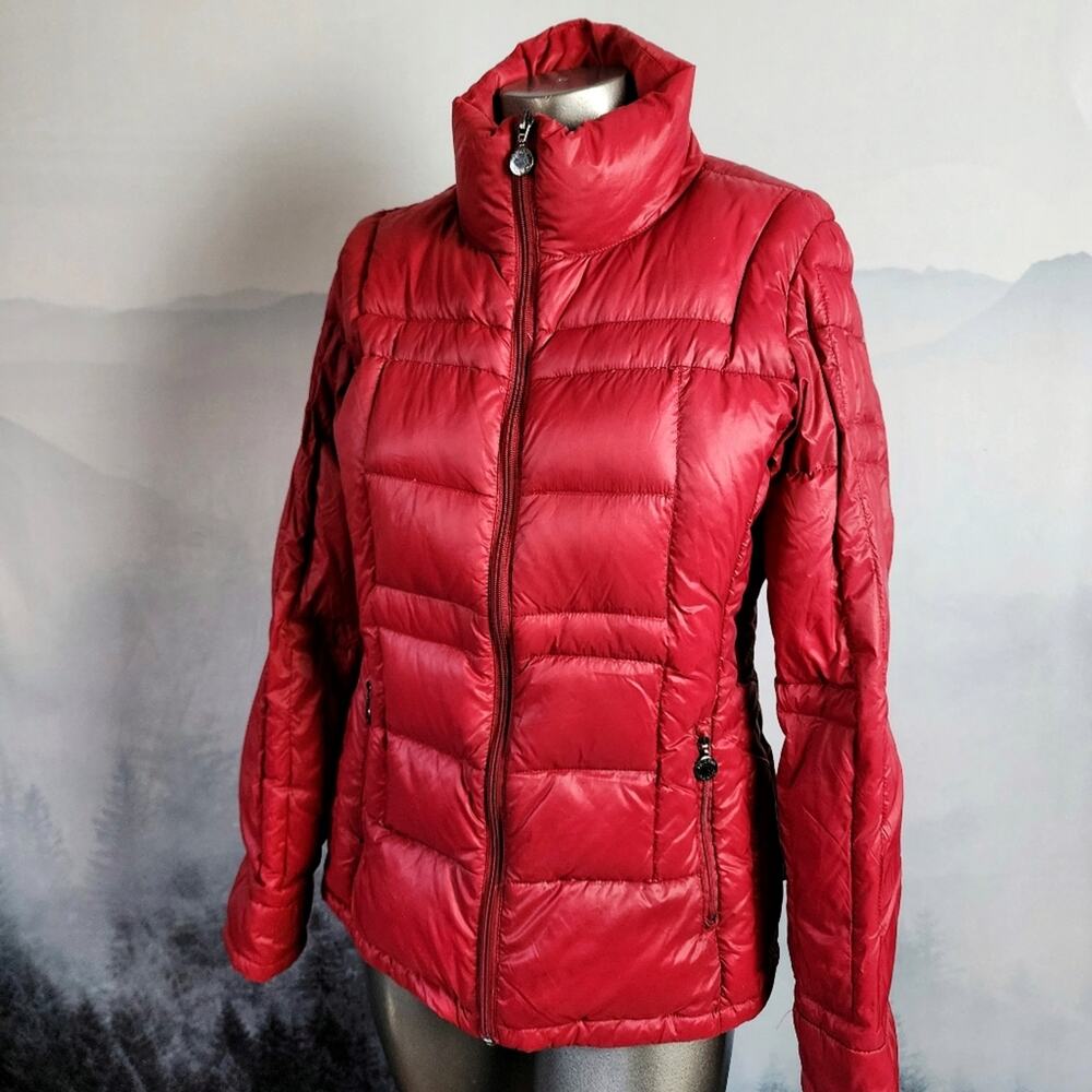 Calvin Klein Premium Packable Down Red Puffer Jacket | Women's Medium